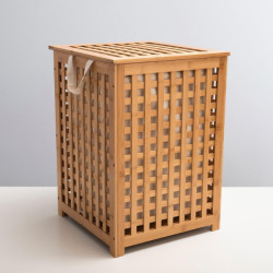 Büyük Boy Ahşap Bambu Kirli Sepeti 45x45x62  Büyük Boy Ahşap Bambu Kirli Sepeti 45x45x62
