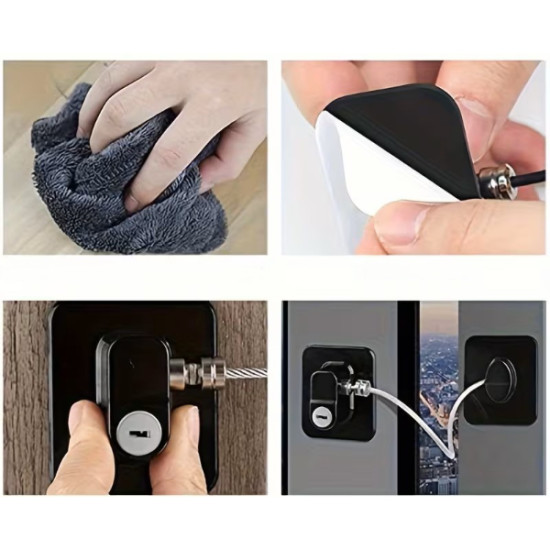 Siyah Plaka Halatlı Emniyet Kilidi Siyah Plaka Halatlı Emniyet Kilidi