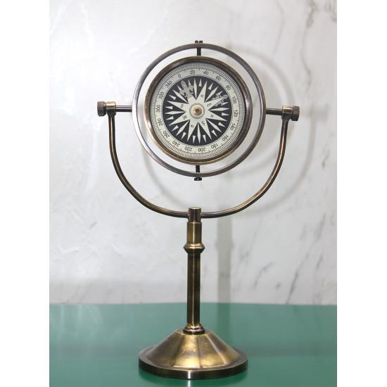 Pirinç Masa Üstü Pusula Model 4