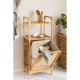 2 Organizer Raflı Ahşap Bambu Çek-Aç Kirli Sepeti 2 Organizer Raflı Ahşap Bambu Çek-Aç Kirli Sepeti
