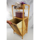 2 Organizer Raflı Ahşap Bambu Çek-Aç Kirli Sepeti 2 Organizer Raflı Ahşap Bambu Çek-Aç Kirli Sepeti