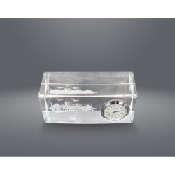 İstanbul Tasarımlı Kristal Saatli Biblo  İstanbul Tasarımlı Kristal Saatli Biblo