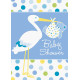 Baby Boy Stork Temalı Mavi Davetiye 8 Adet Baby Boy Stork Temalı Mavi Davetiye 8 Adet