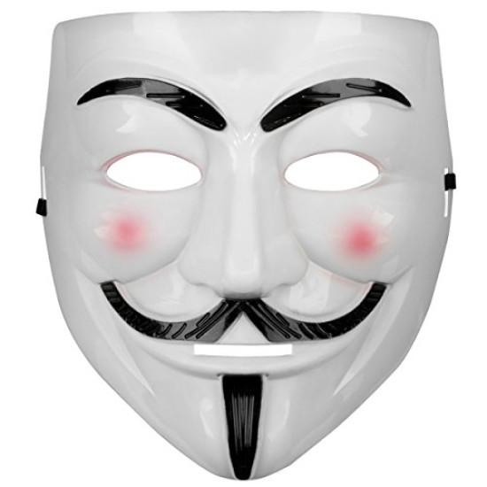 Beyaz Pembe Yanaklı V For Vendetta Maskesi Beyaz Pembe Yanaklı V For Vendetta Maskesi