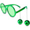 Disko Toplu Küpeli Parti Gözlüğü Yeşil Renk 