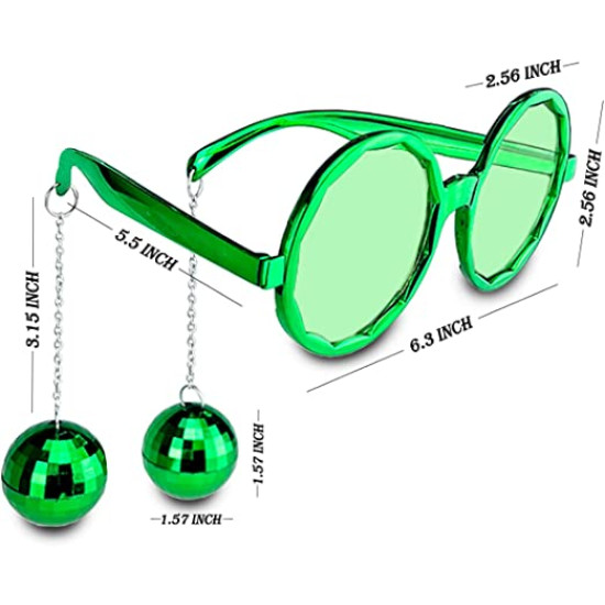 Disko Toplu Küpeli Parti Gözlüğü Yeşil Renk