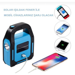 Güneş Enerjili Işıldak ve Powerbank Özellikli Kamp Lambası Güneş Enerjili Işıldak ve Powerbank Özellikli Kamp Lambası