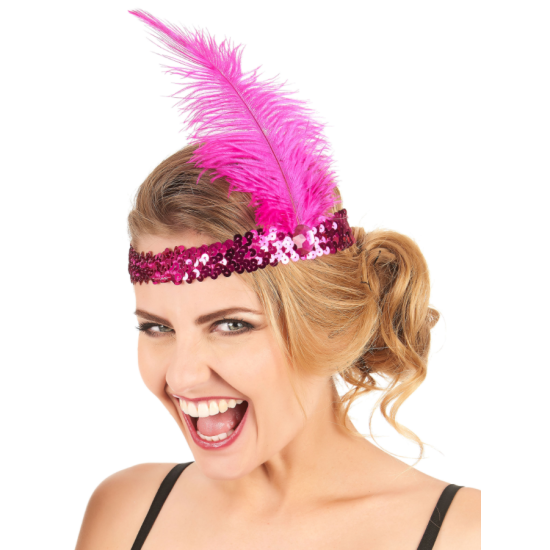 Fuşya Renk Çarliston Saç Bandı Fuşya Renk Çarliston Saç Bandı