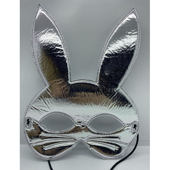 Gümüş Renk Kumaş Tavşan Maskesi