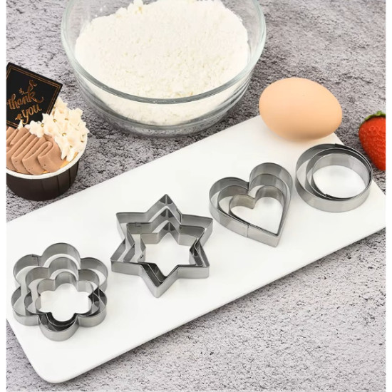 12 Adet Paslanmaz Çelik Kurabiye Kalıbı Seti 12 Adet Paslanmaz Çelik Kurabiye Kalıbı Seti