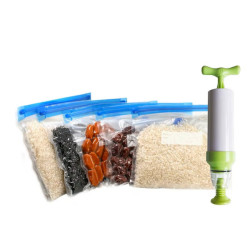 Manuel Vakumlu Gıda Saklama Poşeti ve Pompa Seti Manuel Vakumlu Gıda Saklama Poşeti ve Pompa Seti