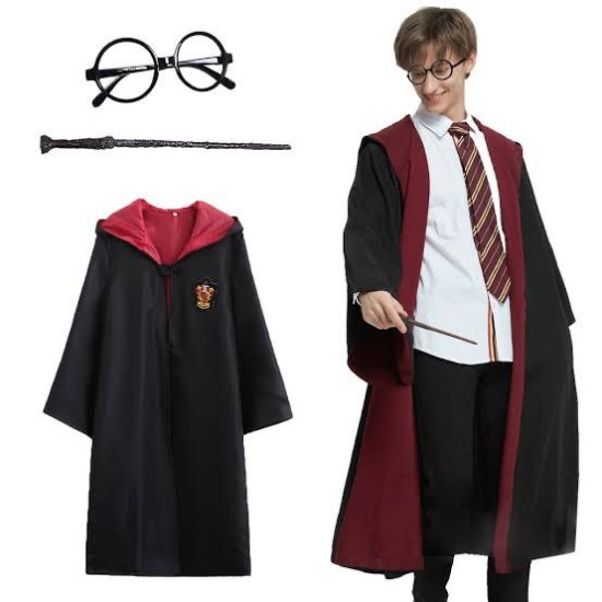 Harry Potter Gryffindor Kapşonlu Çocuk Kostüm Seti 5-6 Yaş Harry Potter Gryffindor Kapşonlu Çocuk Kostüm Seti 5-6 Yaş
