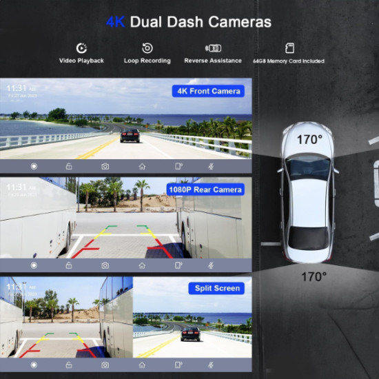 Çift Lens Kameralı Apple Ve Android CarPlay Çift Lens Kameralı Apple Ve Android CarPlay