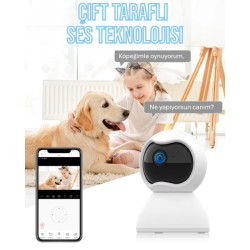 Çift Taraflı Ses Özellikli Wi-Fi Kamera  Çift Taraflı Ses Özellikli Wi-Fi Kamera