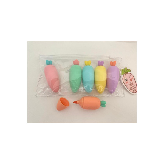 Havuç Tasarımlı Fosforlu Kalem Seti Havuç Tasarımlı Fosforlu Kalem Seti