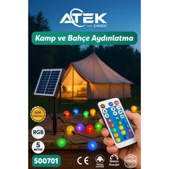 RGB Güneş Enerjili Boncuk Kamp Ve Bahçe Aydınlatma RGB Güneş Enerjili Boncuk Kamp Ve Bahçe Aydınlatma