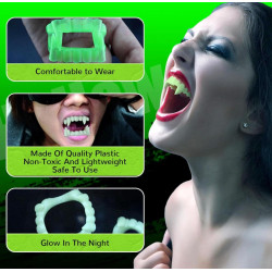 Fosforlu Çift Damak Takma Vampir Dişi Fosforlu Çift Damak Takma Vampir Dişi