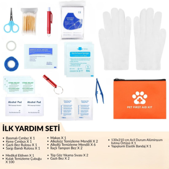 Evcil Hayvan İlk Yardım Seti Çantası Evcil Hayvan İlk Yardım Seti Çantası
