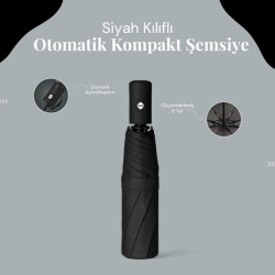 Siyah Kılıflı Otomatik Kompakt Şemsiye  Siyah Kılıflı Otomatik Kompakt Şemsiye