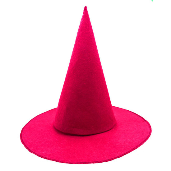 Pembe Fuşya Renk Keçe Cadı Şapkası Yetişkin Çocuk Uyumlu 35X38 cm Pembe Fuşya Renk Keçe Cadı Şapkası Yetişkin Çocuk Uyumlu 35X38 cm