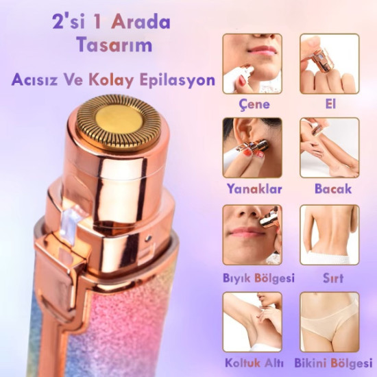 Simli 2 si 1 Arada Yüz Kaş Bıyık Epilatör Simli 2 si 1 Arada Yüz Kaş Bıyık Epilatör