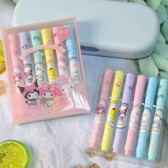 6 lı Fosforlu Kalem Seti - Sanrio Karakterleri, Kuromi, Hello Kitty 6 lı Fosforlu Kalem Seti - Sanrio Karakterleri, Kuromi, Hello Kitty