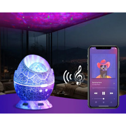 Çatlak Dinozor Yumurtası Tasarımlı Projektörlü Gece Lambası Bluetooth Özellikli  Çatlak Dinozor Yumurtası Tasarımlı Projektörlü Gece Lambası Bluetooth Özellikli