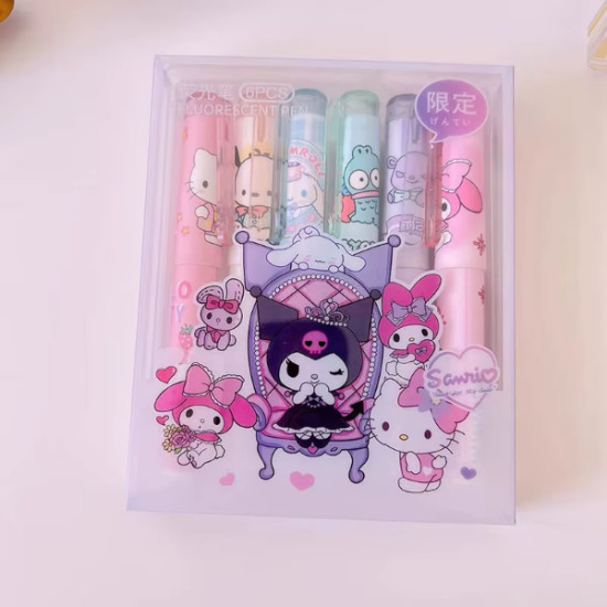 6 lı Fosforlu Kalem Seti - Hello Kitty Kuromi ve Arkadaşları 6 lı Fosforlu Kalem Seti - Hello Kitty Kuromi ve Arkadaşları