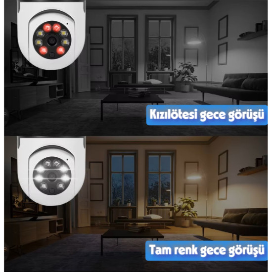 Duy Girişli Kablosuz Ampul Kamera Duy Girişli Kablosuz Ampul Kamera