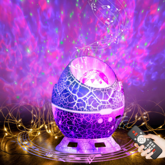 Çatlak Dinozor Yumurtası Tasarımlı Projektörlü Gece Lambası Bluetooth Özellikli Çatlak Dinozor Yumurtası Tasarımlı Projektörlü Gece Lambası Bluetooth Özellikli