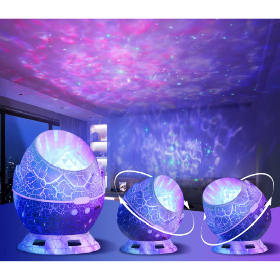 Çatlak Dinozor Yumurtası Tasarımlı Projektörlü Gece Lambası Bluetooth Özellikli Çatlak Dinozor Yumurtası Tasarımlı Projektörlü Gece Lambası Bluetooth Özellikli