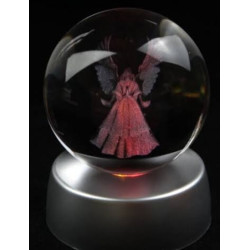 LED Işıklı Melek Figürlü Kristal Küre