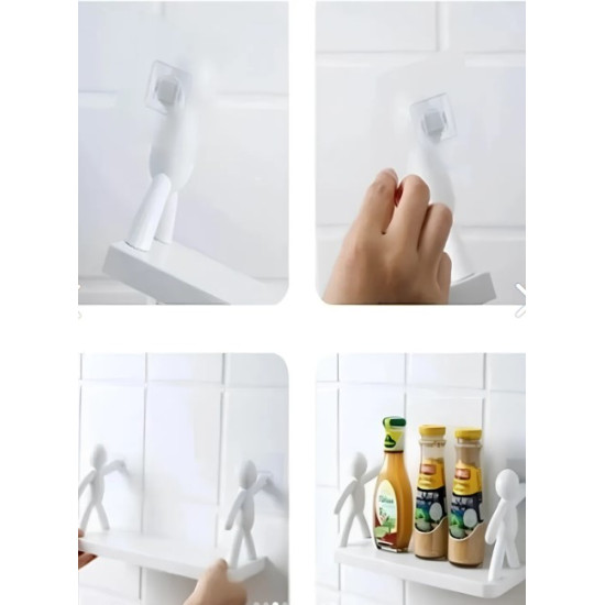 İnsan Figürlü Yapışkanlı Çok Amaçlı Duvar Rafı İnsan Figürlü Yapışkanlı Çok Amaçlı Duvar Rafı