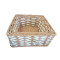 Kare Örgü Desenli Doğal Hasır Sepet Seti - 3'lü