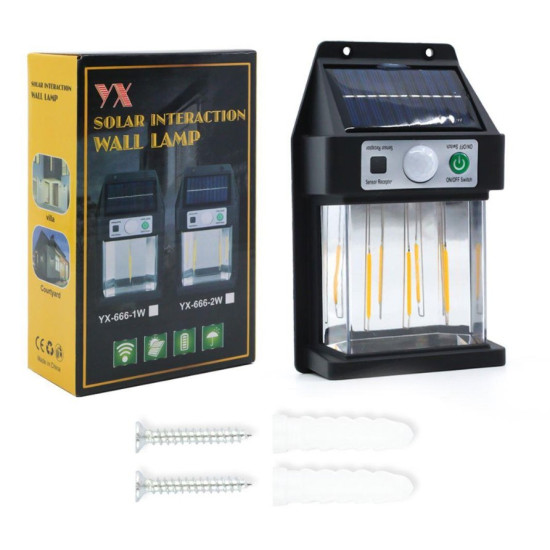 Güneş Enerjili Hareket Sensörlü Duvar Lambası Güneş Enerjili Hareket Sensörlü Duvar Lambası