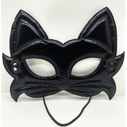 Siyah Renk Kumaş Malzemeden İmal Eva Kedi Maskesi 