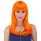 Turuncu Renk Uzun Düz Parti Peruğu