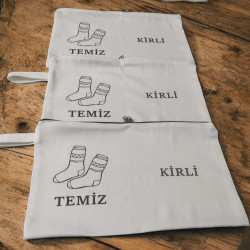 Baskılı Kirli-Temiz Seyahat (Çorap) Torbası  Baskılı Kirli-Temiz Seyahat (Çorap) Torbası