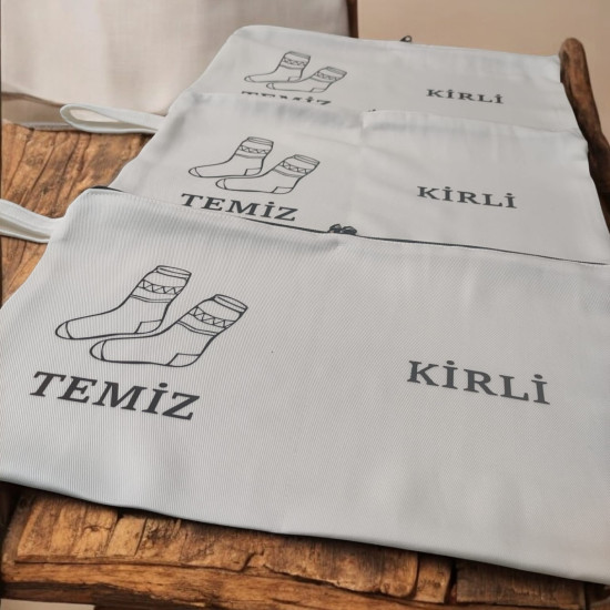 Baskılı Kirli-Temiz Seyahat (Çorap) Torbası Baskılı Kirli-Temiz Seyahat (Çorap) Torbası
