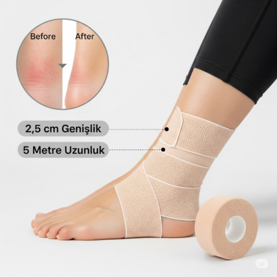 Ayakkabı Vurma Önleyici Rulo Bant 2.5 cm X 5 m Ayakkabı Vurma Önleyici Rulo Bant 2.5 cm X 5 m