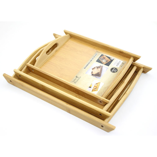 3 lü Bambu Tepsi Model 1