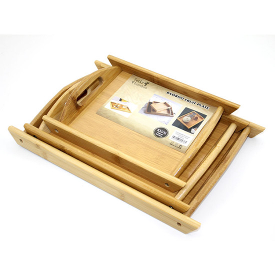 3 lü Bambu Tepsi Model 2