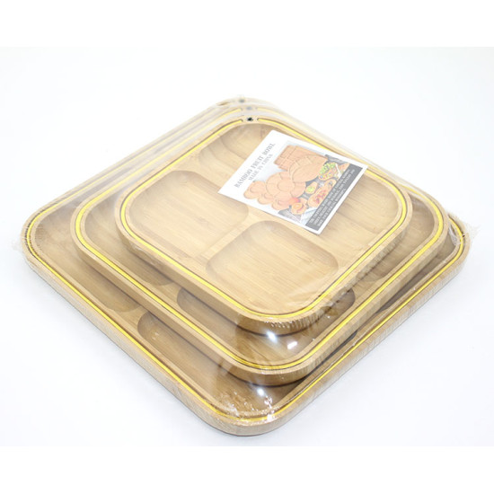 3 lü Ahşap Kahvaltı Çerez Ve Meyve Sunum Tabağı