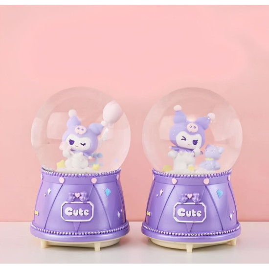 Kuromi Işıklı Müzikli Kar Küresi Orta Boy Model 3