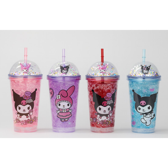 Sevimli Kuromi Pipetli Işıklı Boncuklu Suluk Bardak 400 ml Sevimli Kuromi Pipetli Işıklı Boncuklu Suluk Bardak 400 ml