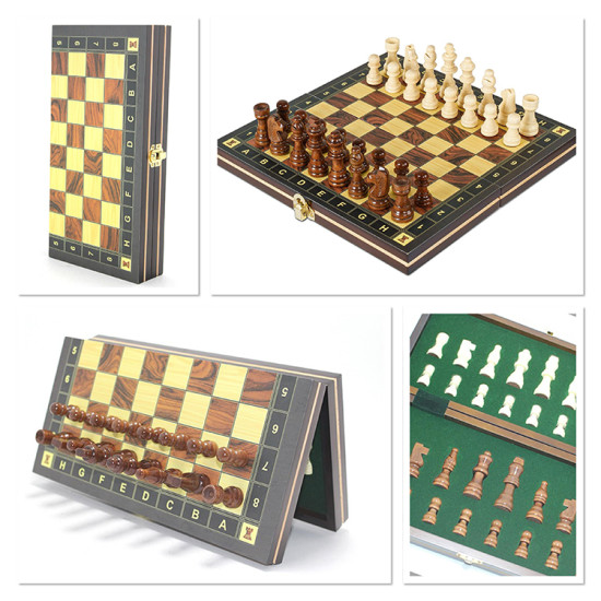 Mıknatıslı Ahşap Hazneli Satranç Takımı Mıknatıslı Ahşap Hazneli Satranç Takımı