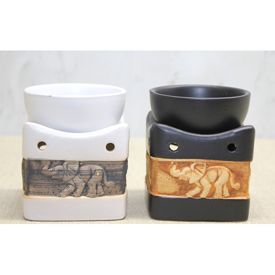 Seramik Fil Kabartmalı Buhurdanlık Seramik Fil Kabartmalı Buhurdanlık