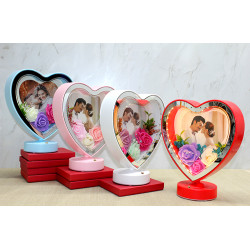 Kişiye Özel Fotoğraf Alanlı Kalpli Led Çerçeve Model 2