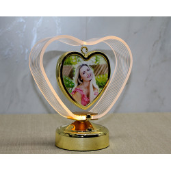 Kişiye Özel Fotoğraf Alanlı Kalpli Led Çerçeve Model 1 