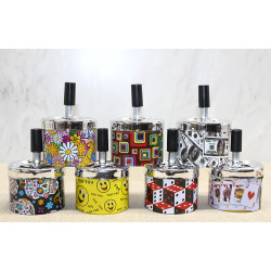 Küçük Boy Metal Renkli Basmalı Küllük Yuvarlak 